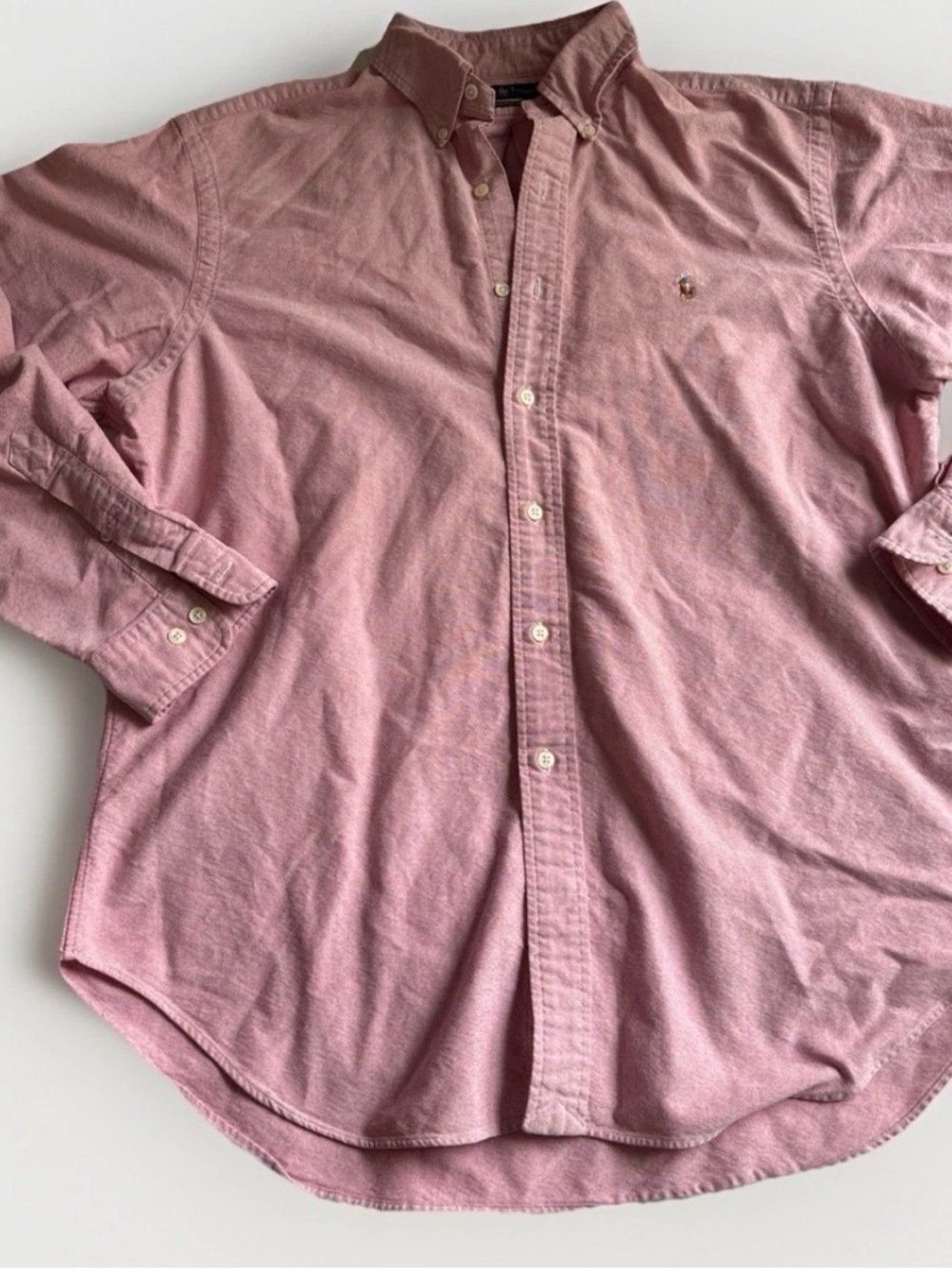 Ralph Lauren Men’s 16 1/2 34/35 Button Down Shirt Pink Long Sleeve Oxford Logo